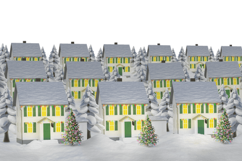 transparent winter cottages with festive christmas lights - Download Free Stock Videos Pikwizard.com