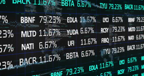 Financial Screen Displaying Stock Market Data and Worldwide Metrics
