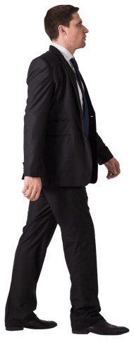 Transparent Walking Businessman in Formal Attire