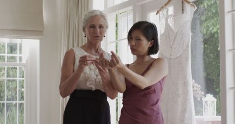 Bride Preparing for Wedding Ceremony with Detail Planning