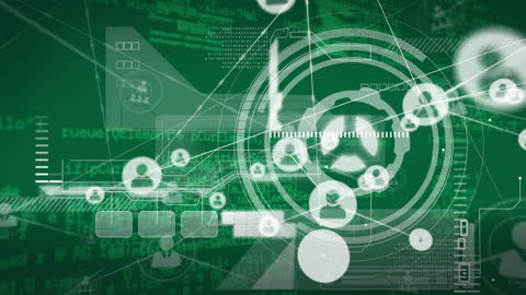 Abstract Digital Network with Data Processing Graphics