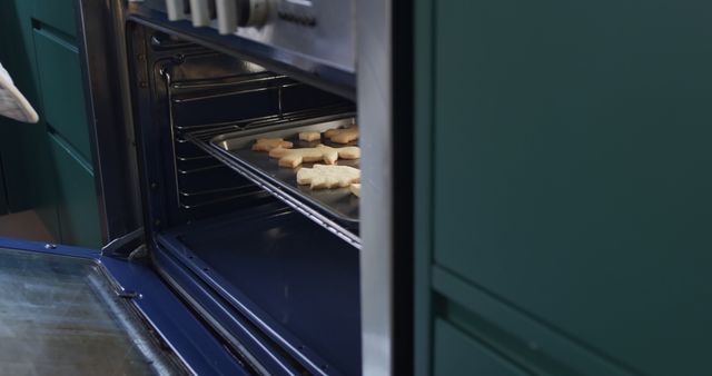 Freshly Baked Holiday Cookies in Oven - Download Free Stock Images Pikwizard.com