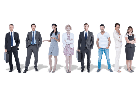 diverse group of business professionals holding suitcases on transparent background - Download Free Stock Videos Pikwizard.com