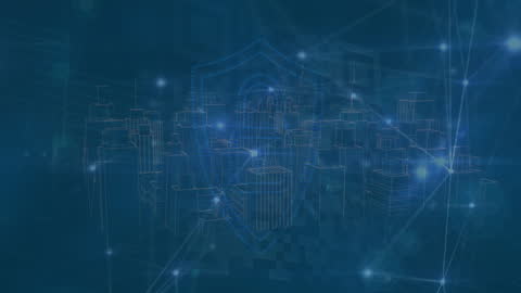 Digital Cityscape and Data Network Communication Concept