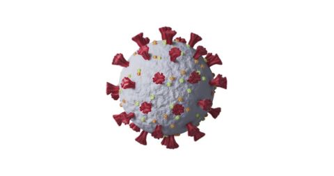 3D Illustrated Coronavirus Cell on White Background