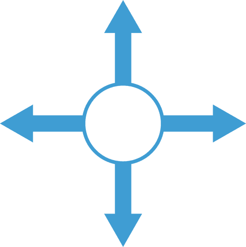 Blue Directional Arrows with Central Circle on Transparent Background - Download Free Stock Videos Pikwizard.com