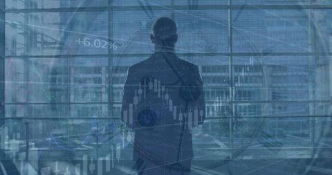 Businessman Analyzing Financial Data Concept