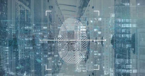 Fingerprint Scanning Interface in Modern Server Room