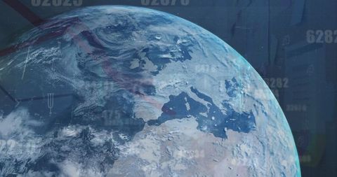 Earth from Space with Cybersecurity Data Overlay - Download Free Stock Images Pikwizard.com