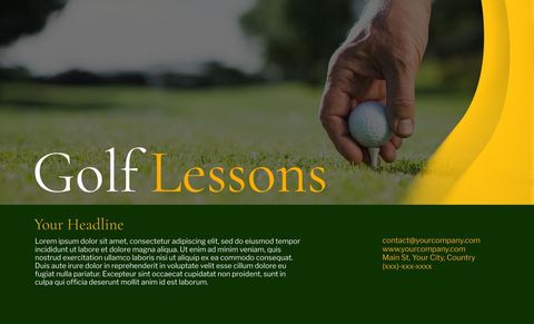 Golf Tutorial Service Advertisement with Ball on Tee - Download Free Stock Templates Pikwizard.com