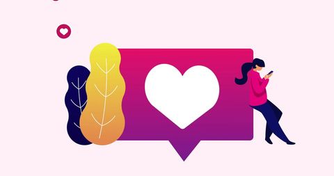 Woman Engaging on Social Media with Heart Icon Fading - Download Free Stock Images Pikwizard.com