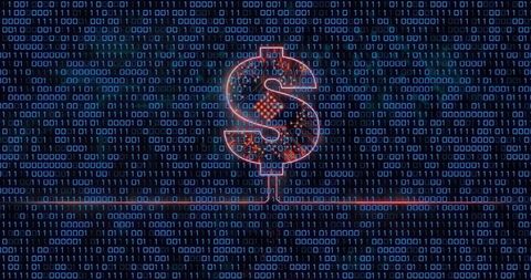 digital dollar sign against binary code background - Download Free Stock Images Pikwizard.com