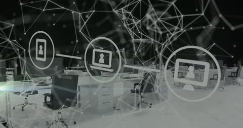 Digital Network Connections in a Modern Office Setting