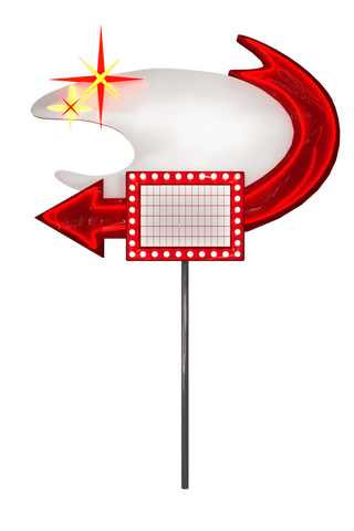 neon arrow vegas style roadside sign transparent background - Download Free Stock Videos Pikwizard.com
