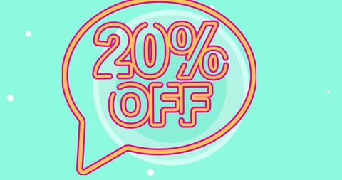 Bright Twenty Percent Off Promotion on Green Background