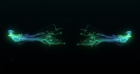 Dynamic Blue and Green Electric Currents on Black Background - Download Free Stock Images Pikwizard.com