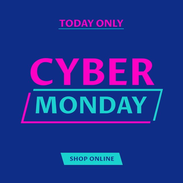 Image of cyber monday on blue background - Download Free Stock Videos Pikwizard.com