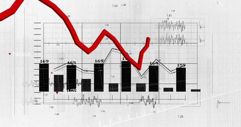 Financial Data Visualization with Declining Trend Line - Download Free Stock Images Pikwizard.com