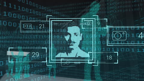 Digital Faces and Data Interfaces Concept Artwork