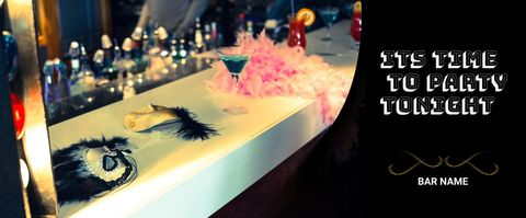 Festive Nightlife Event with Masquerade Masks and Cocktails