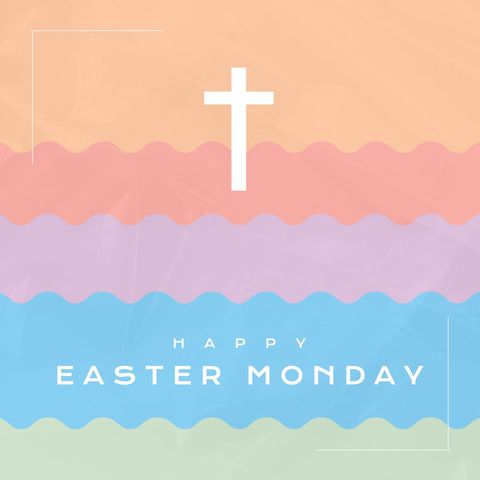 colorful easter monday celebration with cross design - Download Free Stock Templates Pikwizard.com