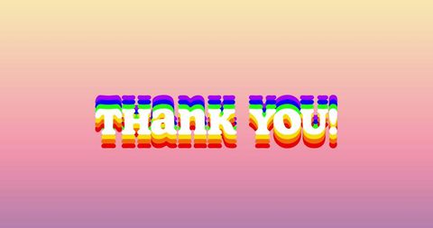 Vibrant Thank You Text on Colorful Gradient Background - Download Free Stock Images Pikwizard.com