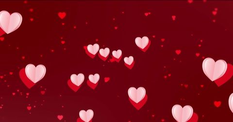 Floating Pink Hearts on Gradient Red Background for Valentine's Day - Download Free Stock Images Pikwizard.com
