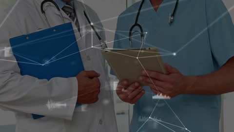 Healthcare Professionals Collaborating with Technology