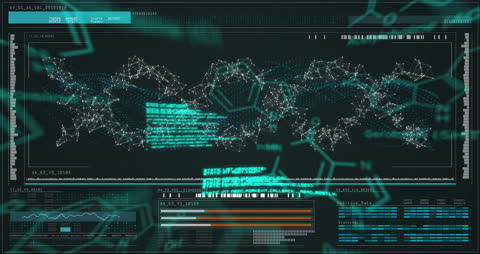 Futuristic Digital Interface with Medical Data Visualization