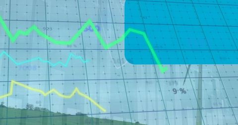 digital data visualization overlapping wind energy landscape - Download Free Stock Images Pikwizard.com
