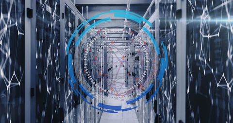 Futuristic Digital Interface in Data Server Environment - Download Free Stock Images Pikwizard.com