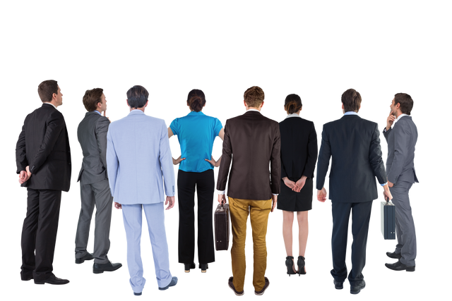 Transparent Background Back View of Diverse Business Group - Download Free Stock Videos Pikwizard.com