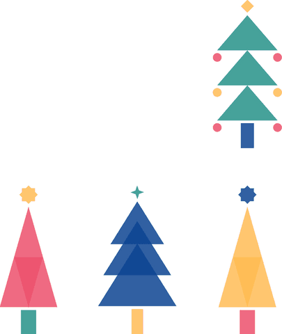 colorful stylized christmas tree icons on transparent background - Download Free Stock Videos Pikwizard.com