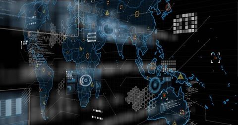 Projecting Holographic Global Map with Interactive HUD for Geospatial and Cybersecurity Analytics