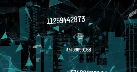 Digital Cityscape with Floating Data and Network Connections - Download Free Stock Images Pikwizard.com