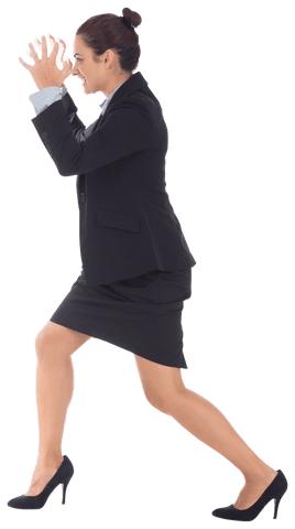 Angry Caucasian Businesswoman Standing Against Transparent Background