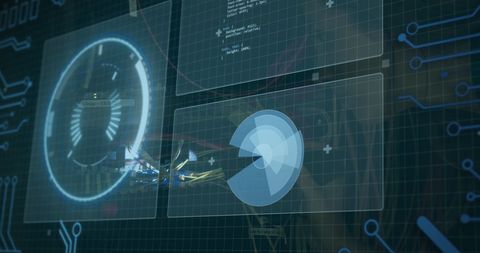 Futuristic Digital Data Processing Display Interface - Download Free Stock Images Pikwizard.com