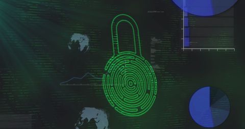 Digital lock symbolizing cybersecurity and data protection