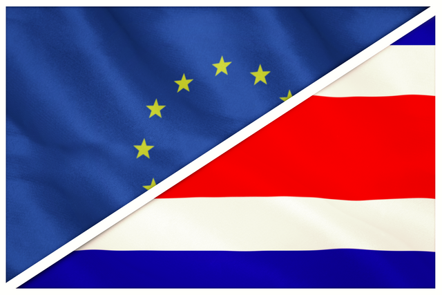 European Union and Costa Rica Flags Diagonal Split Climate Concept - Download Free Stock Videos Pikwizard.com