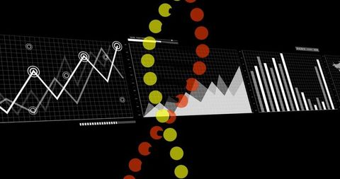 Digital dashboard with genetic helix and data visualization
