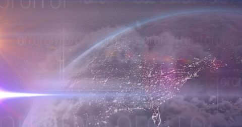 Concept of global networking across earth in space
