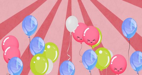 Colorful Balloons Floating on Pink Background - Download Free Stock Images Pikwizard.com