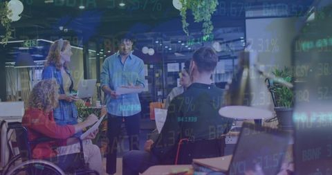 Diverse Team Engaged in Financial Data Analysis