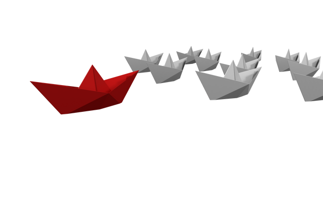 Red Leadership Paper Boat With Fleet from Transparent Background - Download Free Stock Videos Pikwizard.com