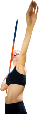 caucasian woman throwing javelin isolated on transparent background - Download Free Stock Videos Pikwizard.com