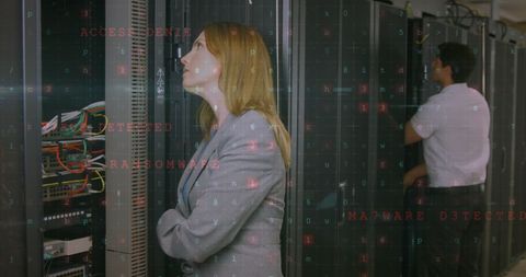 Cybersecurity Specialist Analyzing Data in Server Room - Download Free Stock Images Pikwizard.com