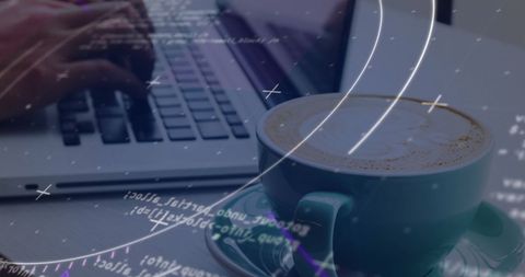 Digital Finance Concept with Laptop and Cappuccino - Download Free Stock Images Pikwizard.com