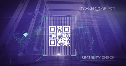 Digital QR Code Scanning in Futuristic Server Room - Download Free Stock Images Pikwizard.com