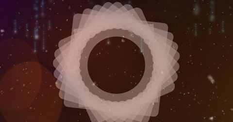 Abstract Overlay of Geometric Shapes and Falling Snow