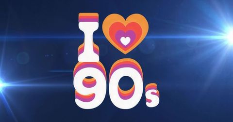 I love the 90s retro graphic with gradient background